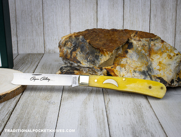 Cooper Cutlery One Arm Razor Blade Trapper Smooth Yellow Bone