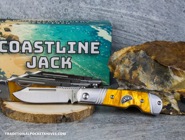 Coastline Jack: Orange Solar Flare Acrylic - Modified Spey Blade