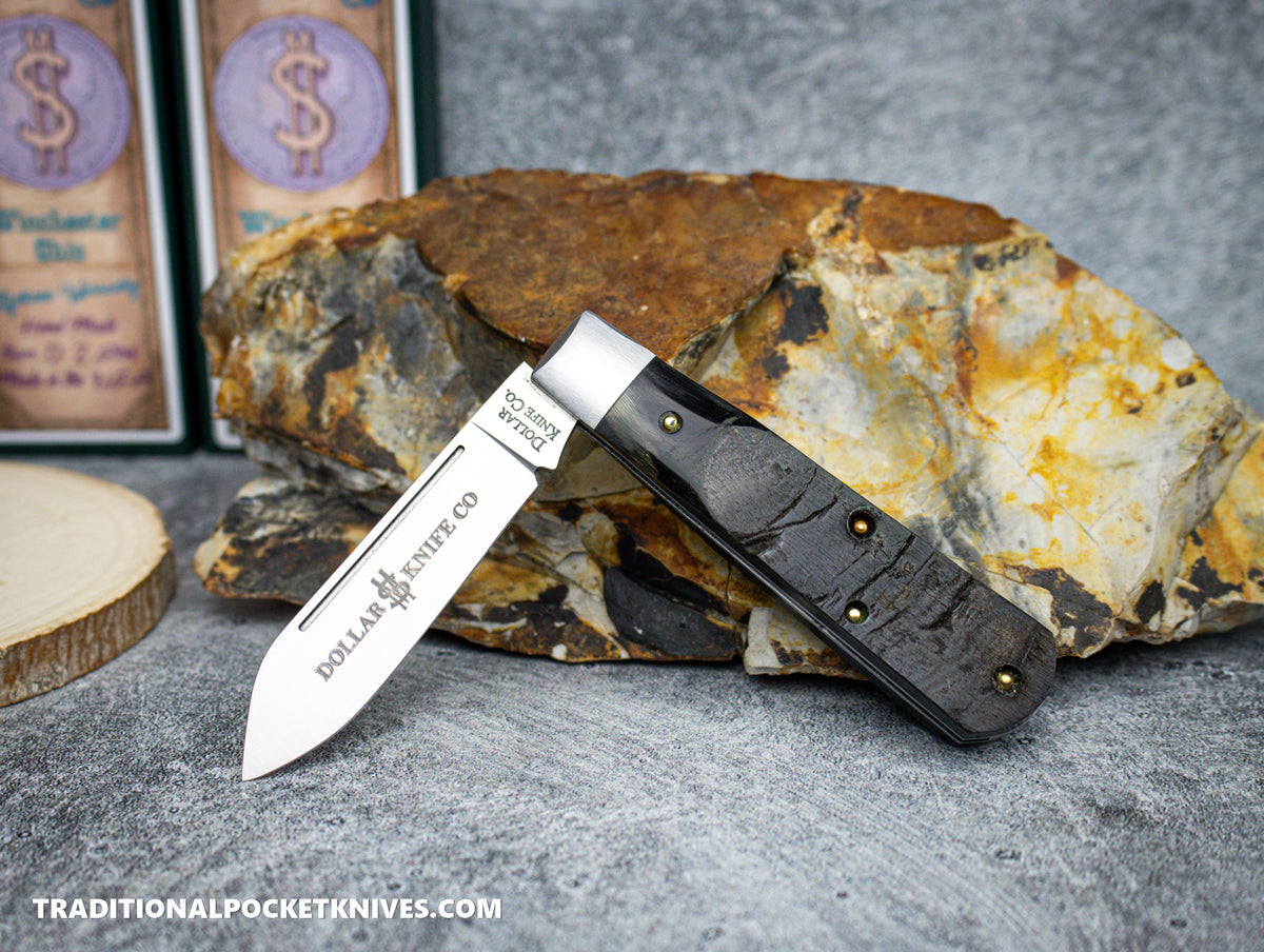 Cooper Cutlery Dollar Knife Co. Black Rams Horn No Shield Jack (BRH NS)