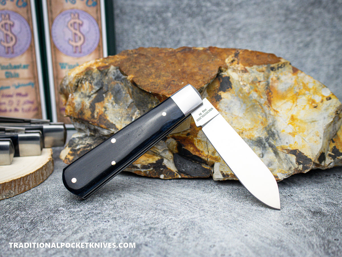 Cooper Cutlery Dollar Knife Co. Dark Blue Smooth Bone Red Shield Jack (BSB RS)