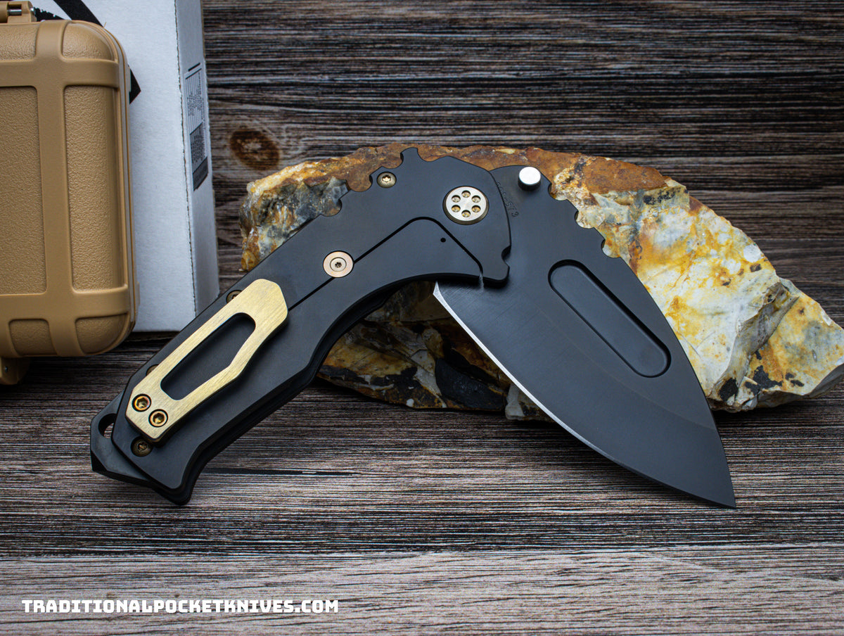 Medford Knives Praetorian &quot;T&quot; PVD Drop Point / S45VN / PVD Handle / PVD Spring / Bronze HW / Brushed Bronze Clip / PVD Breaker