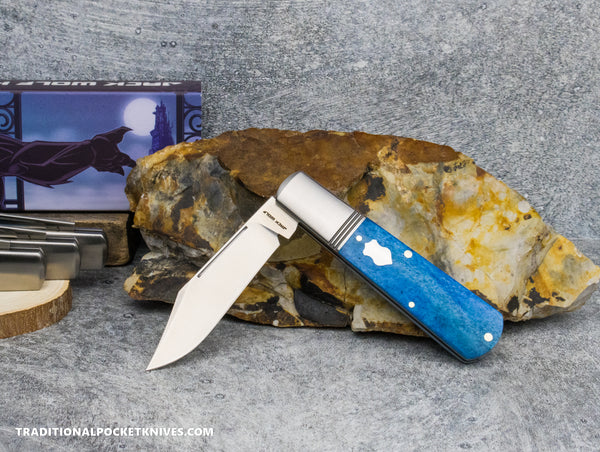 Jack Wolf Knives Gateway Barlow Smooth Blue Bone - Gateway Series