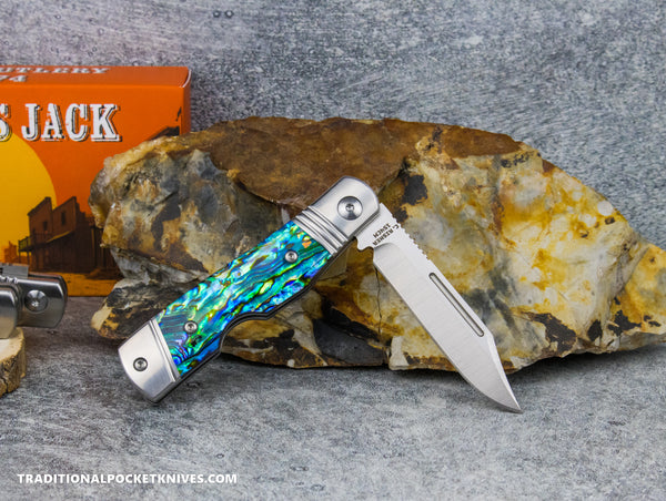 ハンマーヘッド180 sus Abalone CS-104AS M 0042 Hot Brass Jack: Abalone - Clip Point 154CM - C. Risner Cutlery LLC