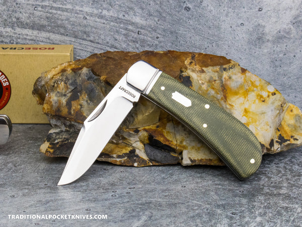 RoseCraft Blades Hatchie River Jack Light Green Micarta (RCT033