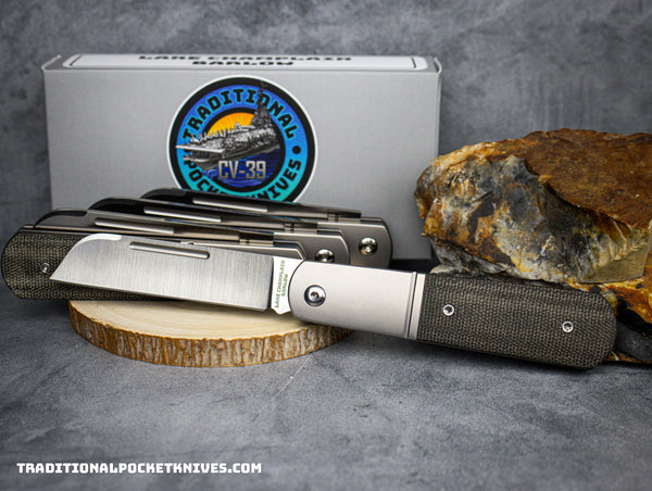 Lake Champlain Barlow: Sheepsfoot - Green Micarta - C. Risner