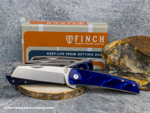 Finch Oxbow Deep Blue Resin - C. Risner Cutlery LLC