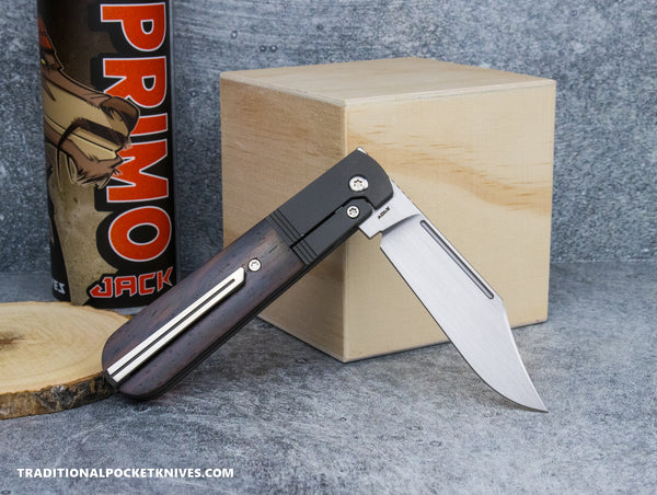 Jack Wolf Knives Primo Jack Rosewood Hand Satin #14 - C. Risner