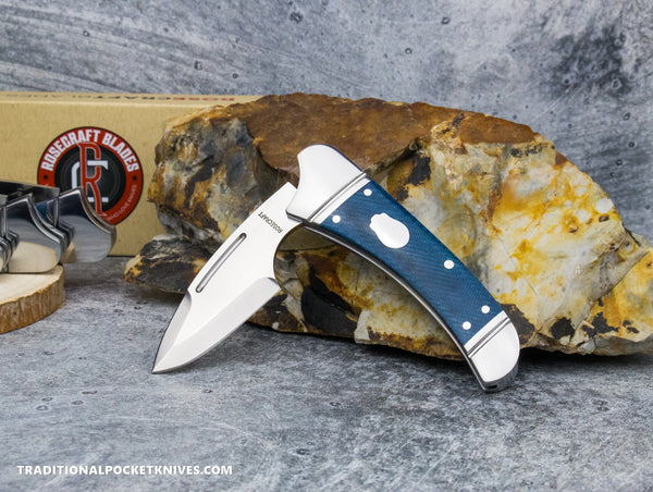 RoseCraft Blades Zambezi Blue Micarta (RCT002-BM) - C. Risner