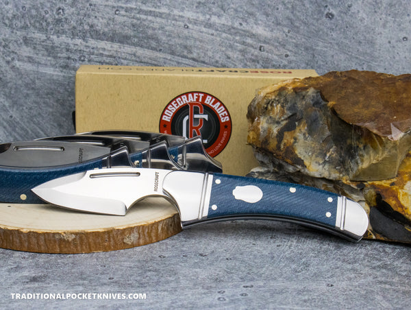 RoseCraft Blades Zambezi Blue Micarta (RCT002-BM) - C. Risner