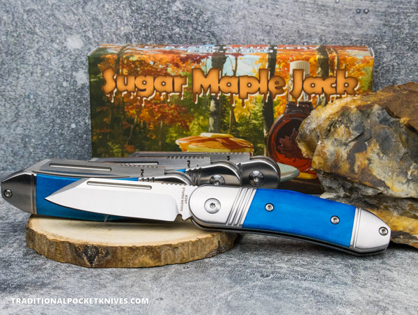 Sugar Maple Jack: Smooth Blue Bone - Modified Sheepsfoot 154CM - C
