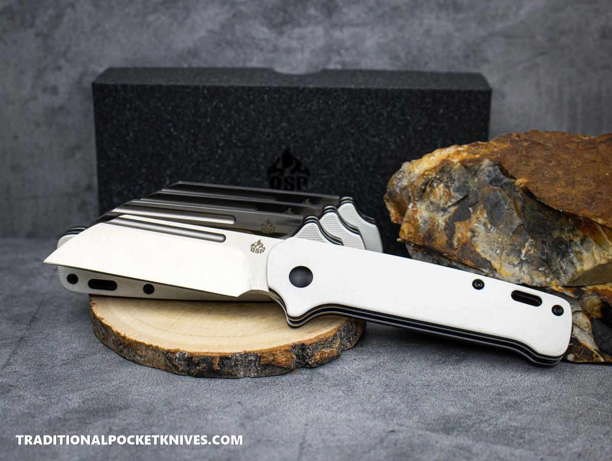QSP Penguin Slip Joint Knife QS130SJ-A White/Black G10 14C28N Steel