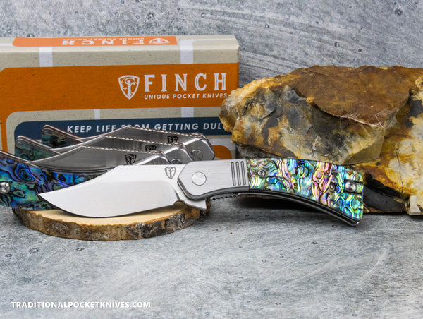 Finch Snub Nose Abalone - C. Risner Cutlery LLC