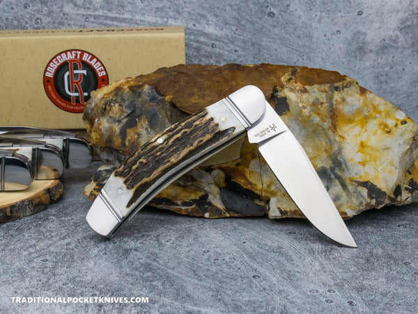 【AAA】 Stag Cameo /flake RoseCraft Blades Stinking Creek Sowbelly Genuine Stag (RCT023-STG