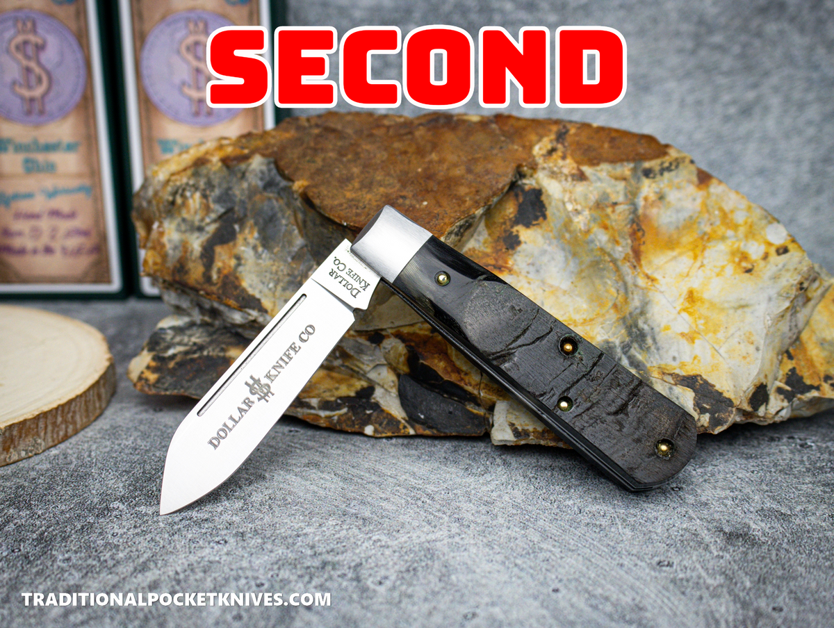 SECOND: Cooper Cutlery Dollar Knife Co. Black Rams Horn No Shield Jack (BRH NS)