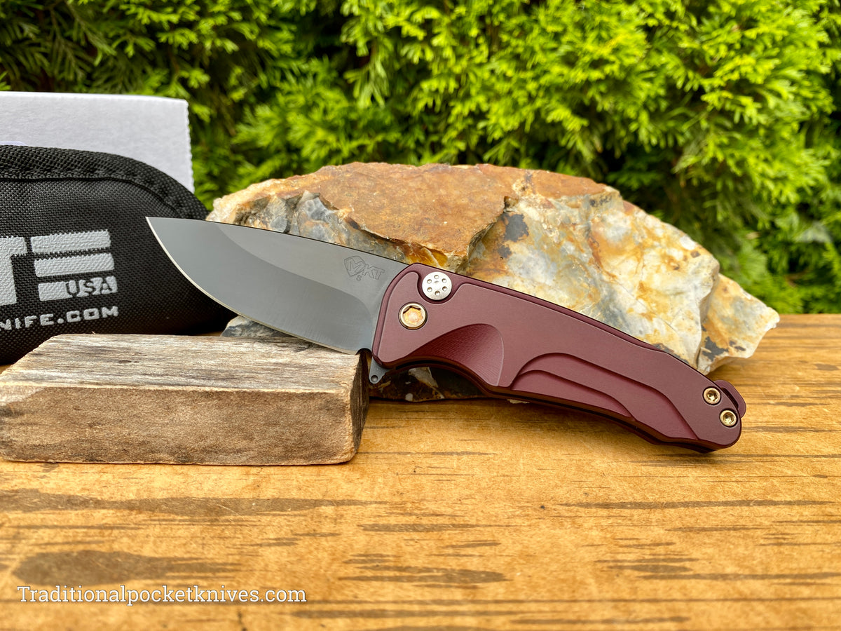 Medford Knives Smooth Criminal Drop Point / S35VN PVD / Red Handles / Bronze HW / PVD Clip