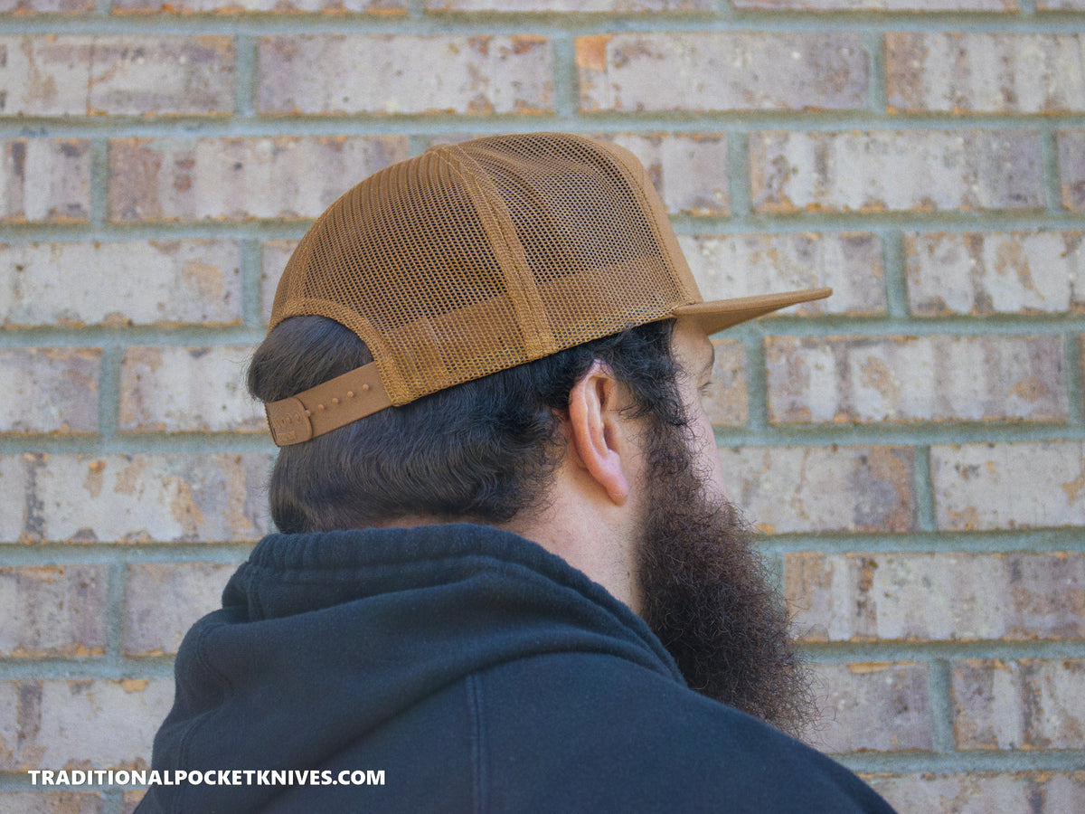 C. Risner Cutlery 7-Panel Mesh Hat Caramel