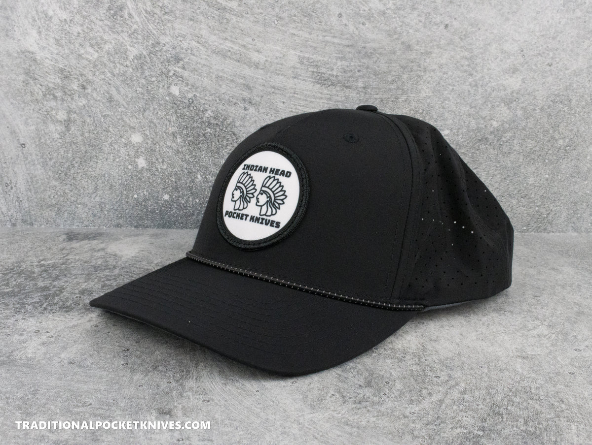 Indian Head Pocket Knives 5-Panel Performance Hat Black/Black
