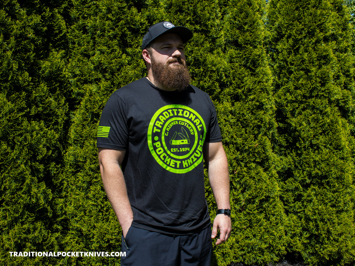 C. Risner Cutlery Shirt Front Logo - Black / Neon Green