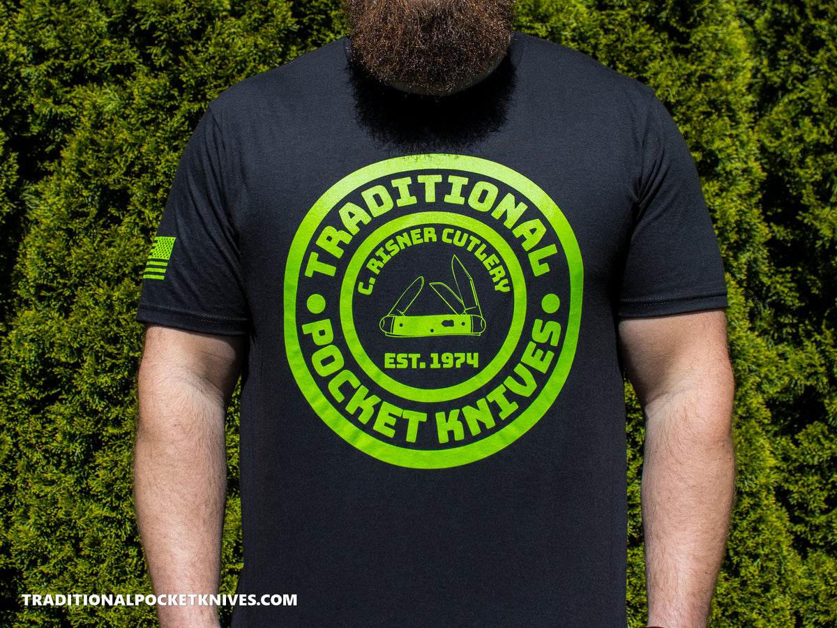 C. Risner Cutlery Shirt Front Logo - Black / Neon Green
