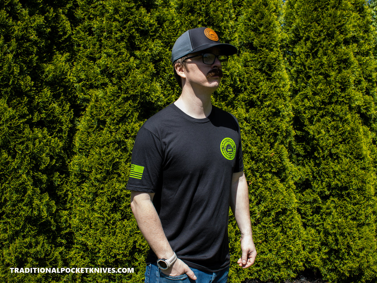 C. Risner Cutlery Shirt Back Logo - Black / Neon Green