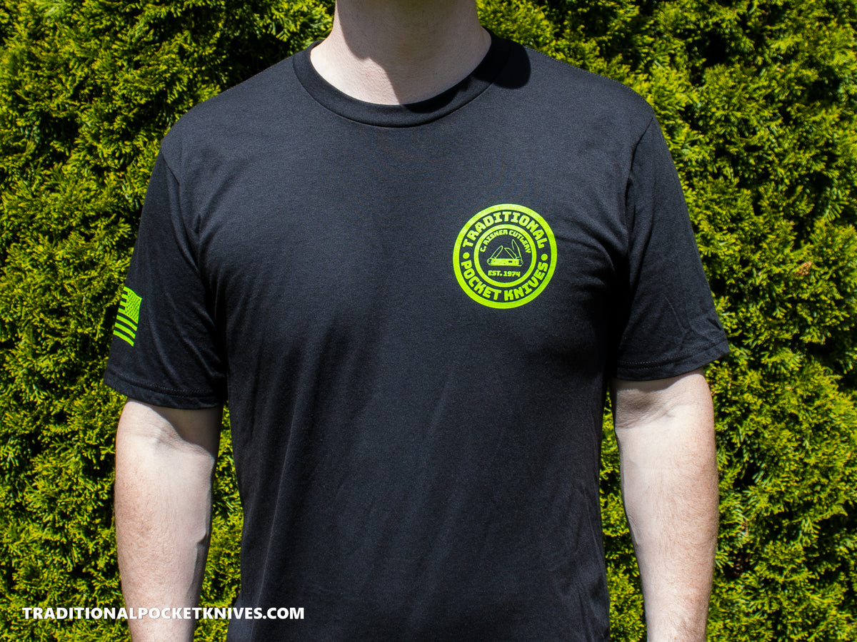 C. Risner Cutlery Shirt Back Logo - Black / Neon Green