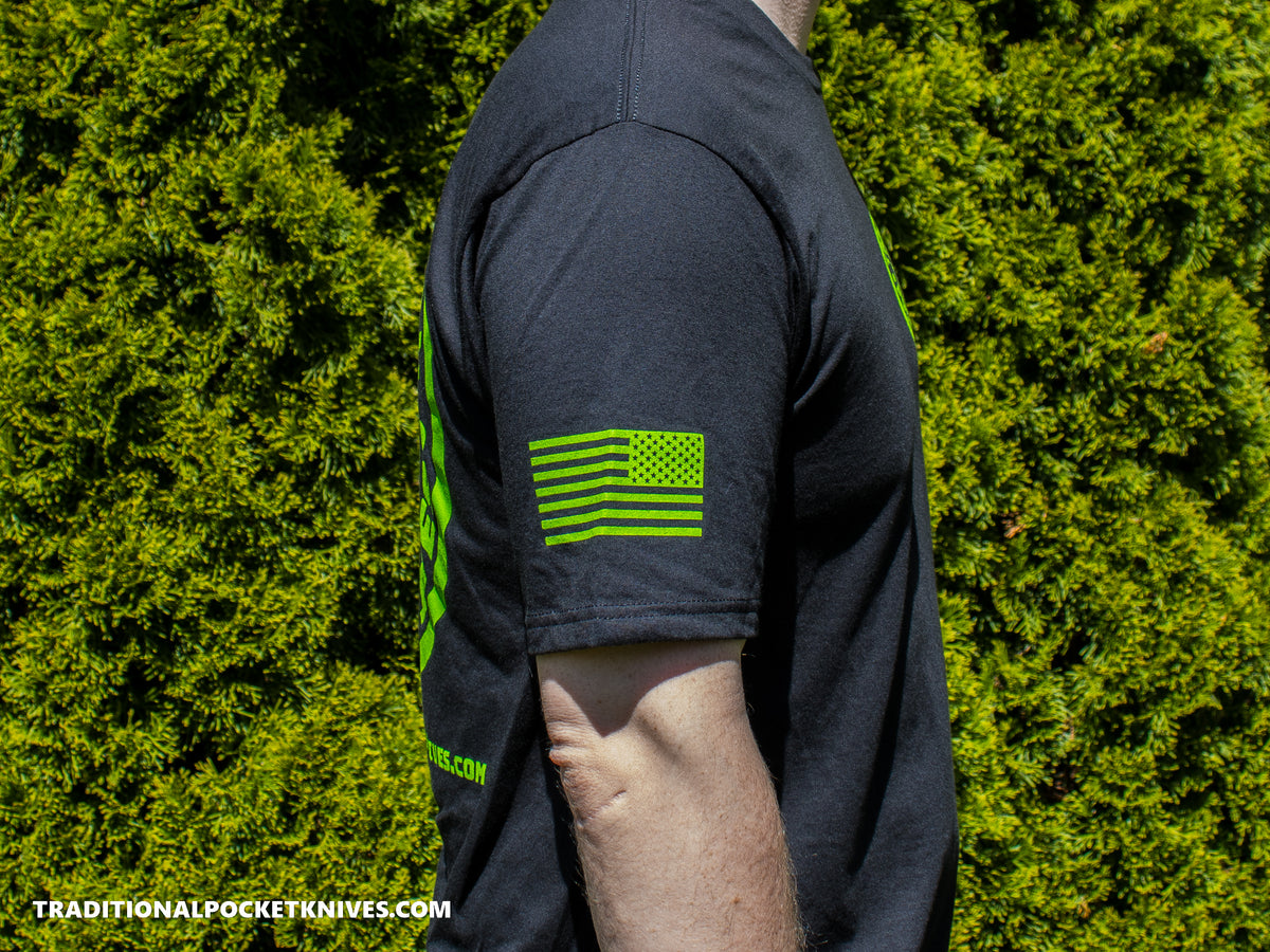 C. Risner Cutlery Shirt Back Logo - Black / Neon Green