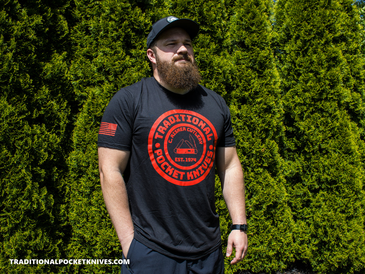 C. Risner Cutlery Shirt Front Logo - Black / Red