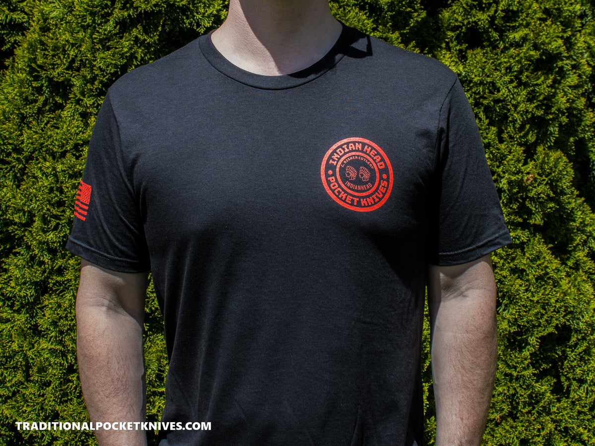 C. Risner Cutlery Shirt Back Logo - Indian Head Black / Red
