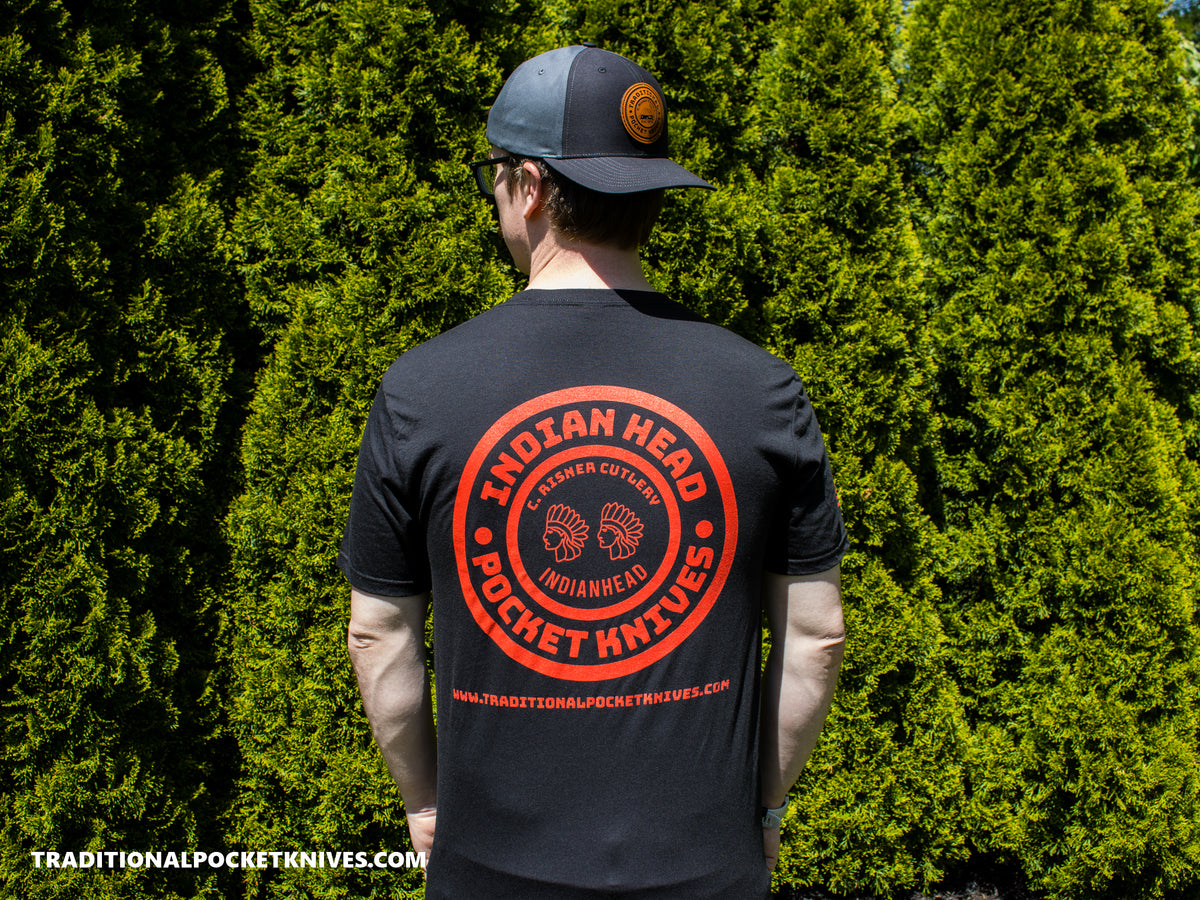 C. Risner Cutlery Shirt Back Logo - Indian Head Black / Red