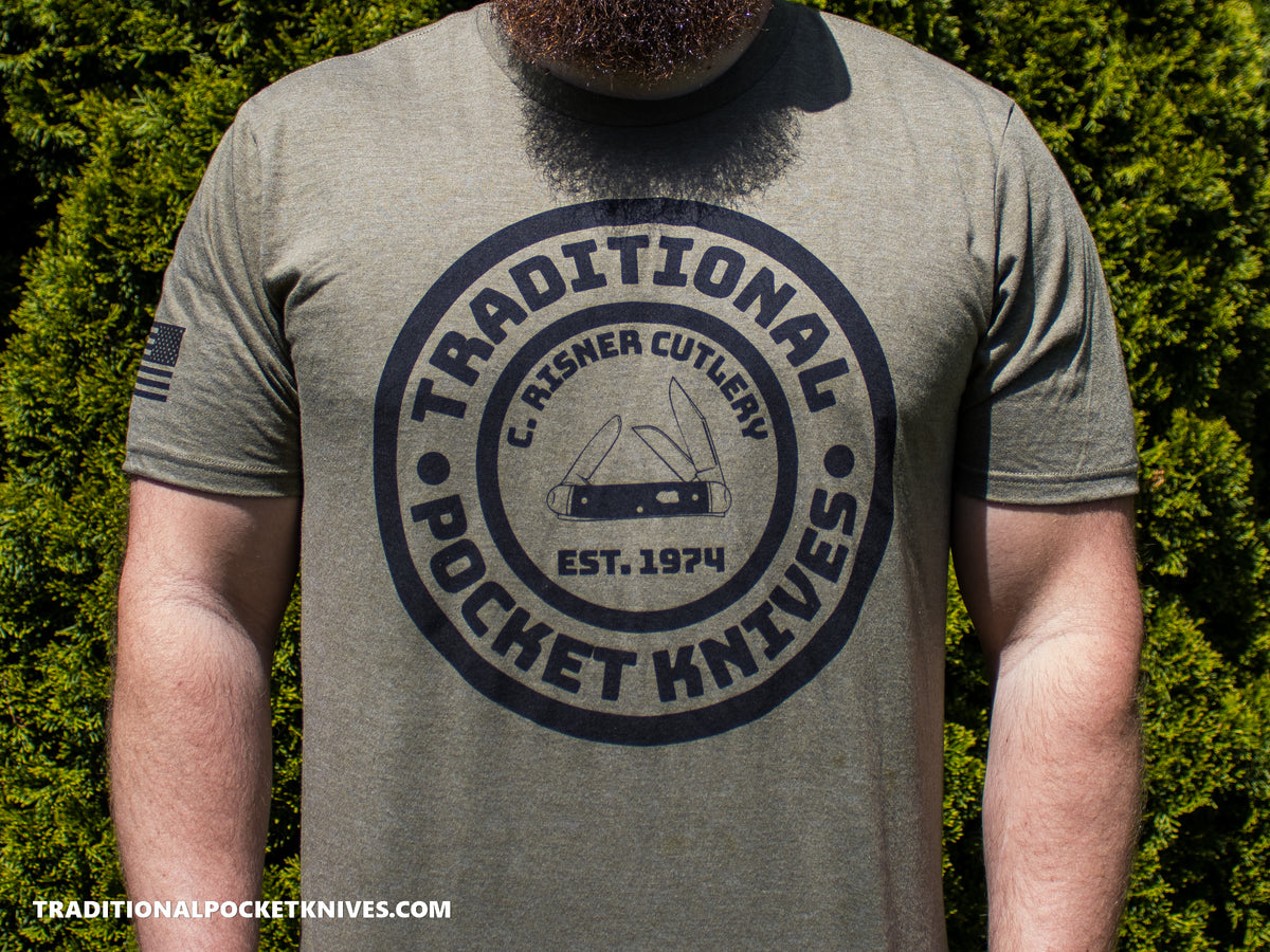C. Risner Cutlery Shirt Front Logo - OD Green / Black