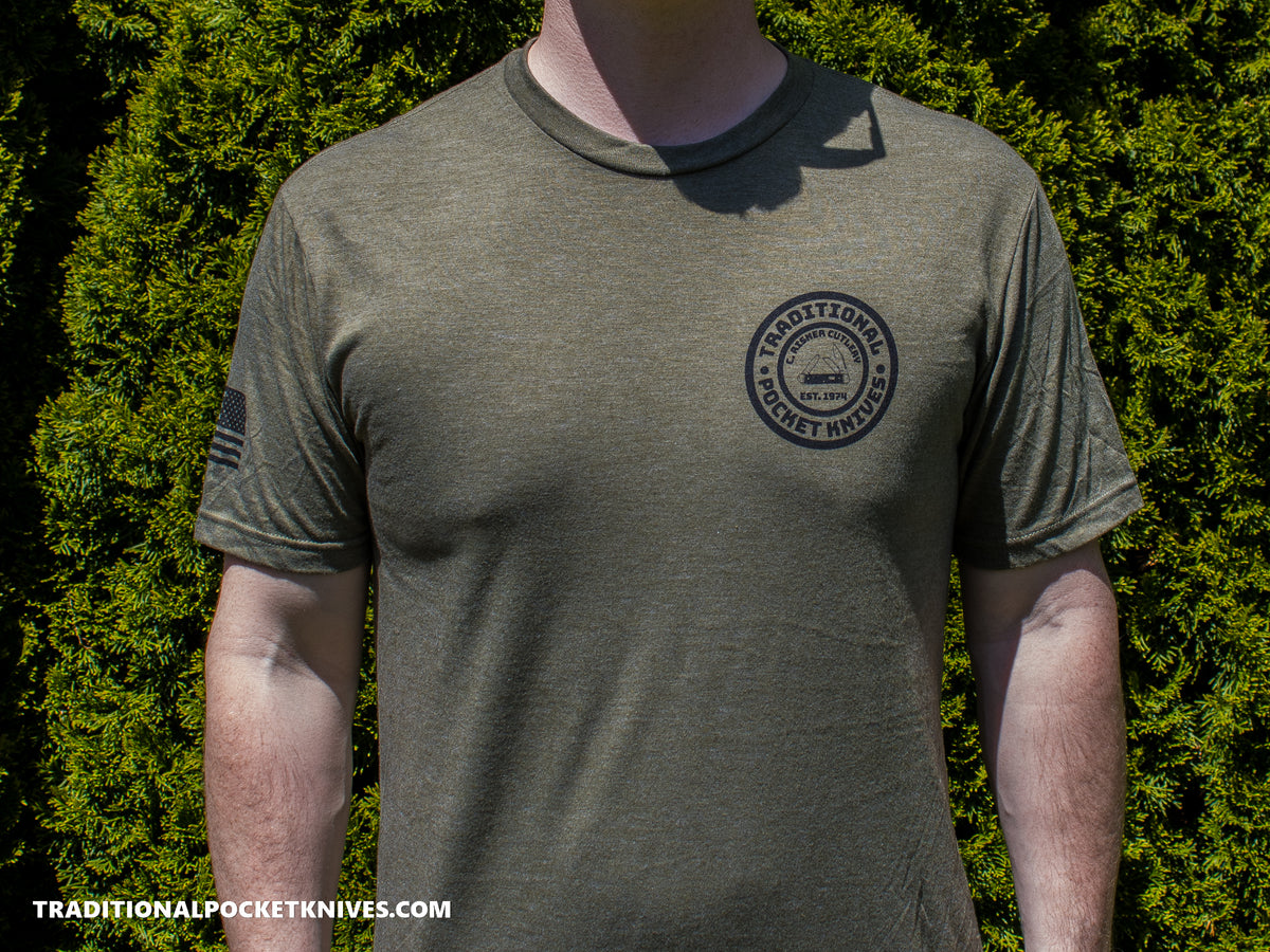 C. Risner Cutlery Shirt Back Logo - OD Green / Black
