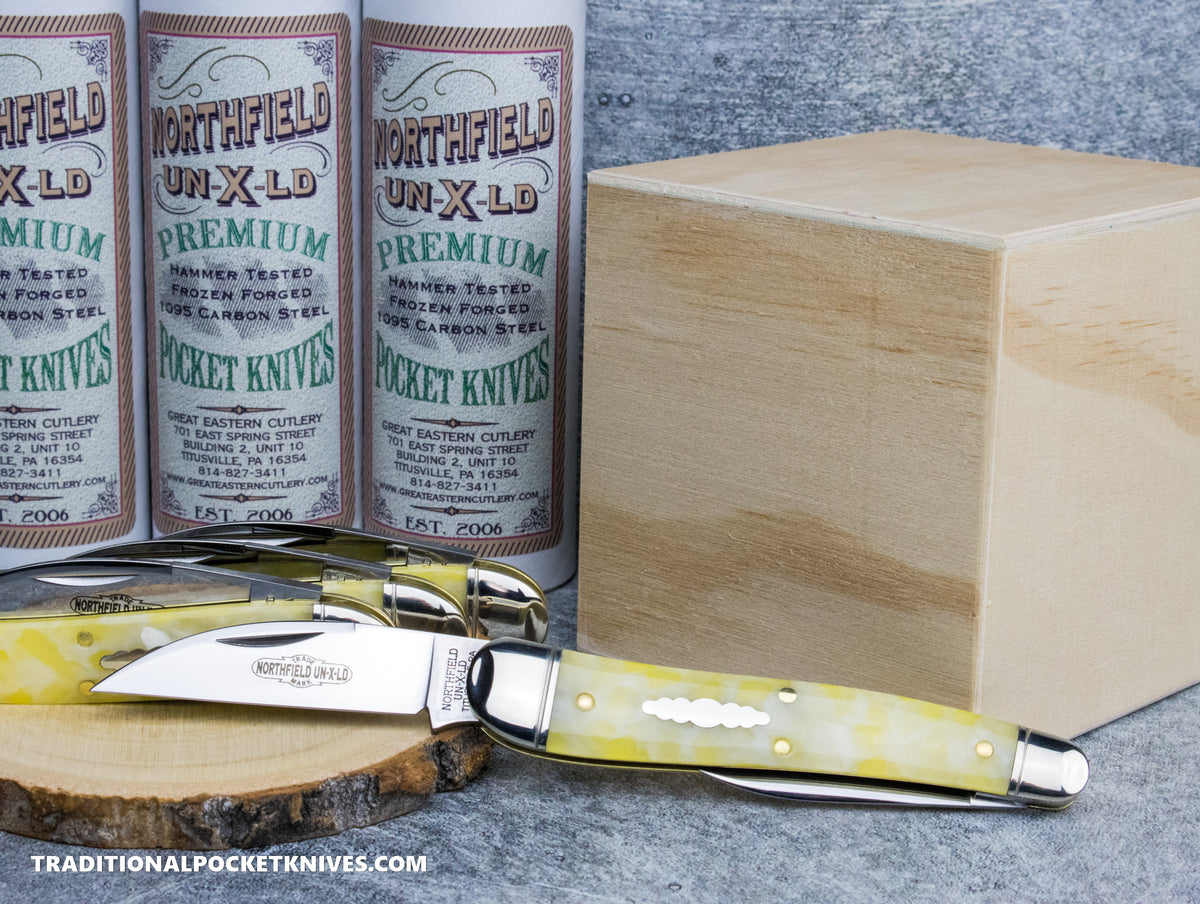 Great Eastern Cutlery #380225 Northfield UNXLD Campfire Whittler Yellow Snow Acrylic