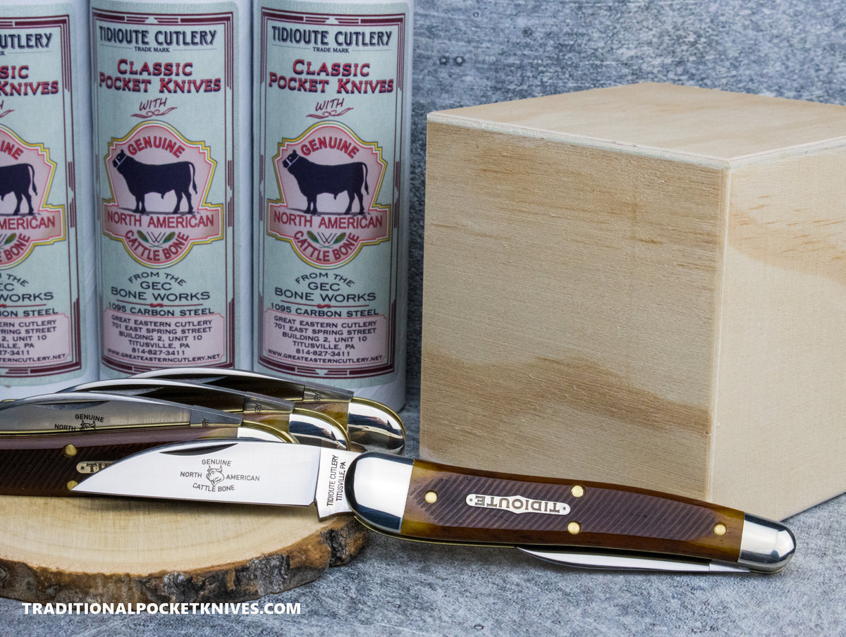 Great Eastern Cutlery #380225 Tidioute Cutlery Campfire Whittler Burnt Orange Sawcut Bone