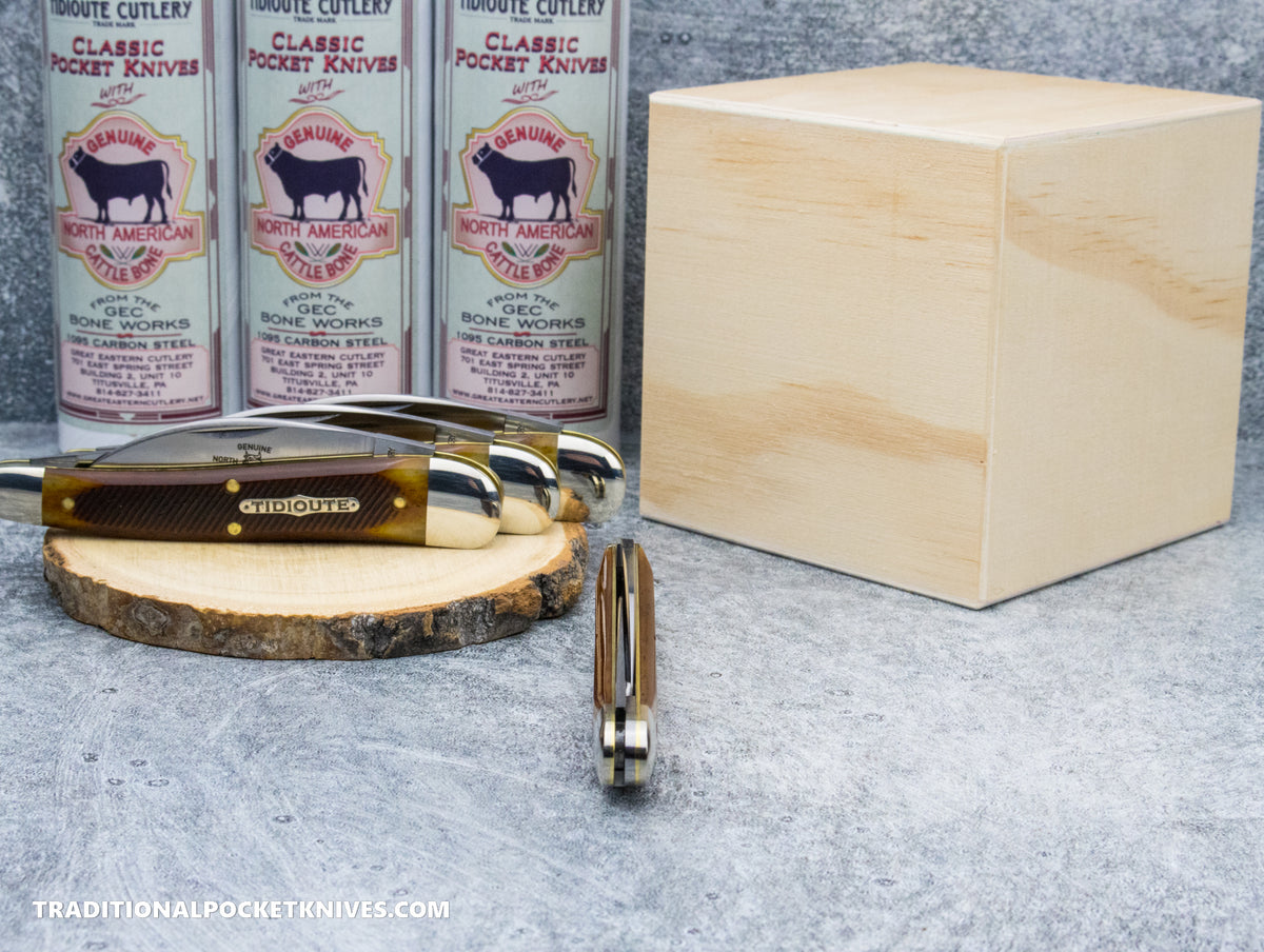 Great Eastern Cutlery #380225 Tidioute Cutlery Campfire Whittler Burnt Orange Sawcut Bone