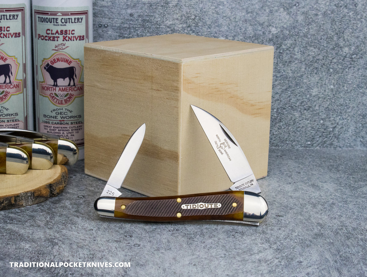 Great Eastern Cutlery #380225 Tidioute Cutlery Campfire Whittler Burnt Orange Sawcut Bone