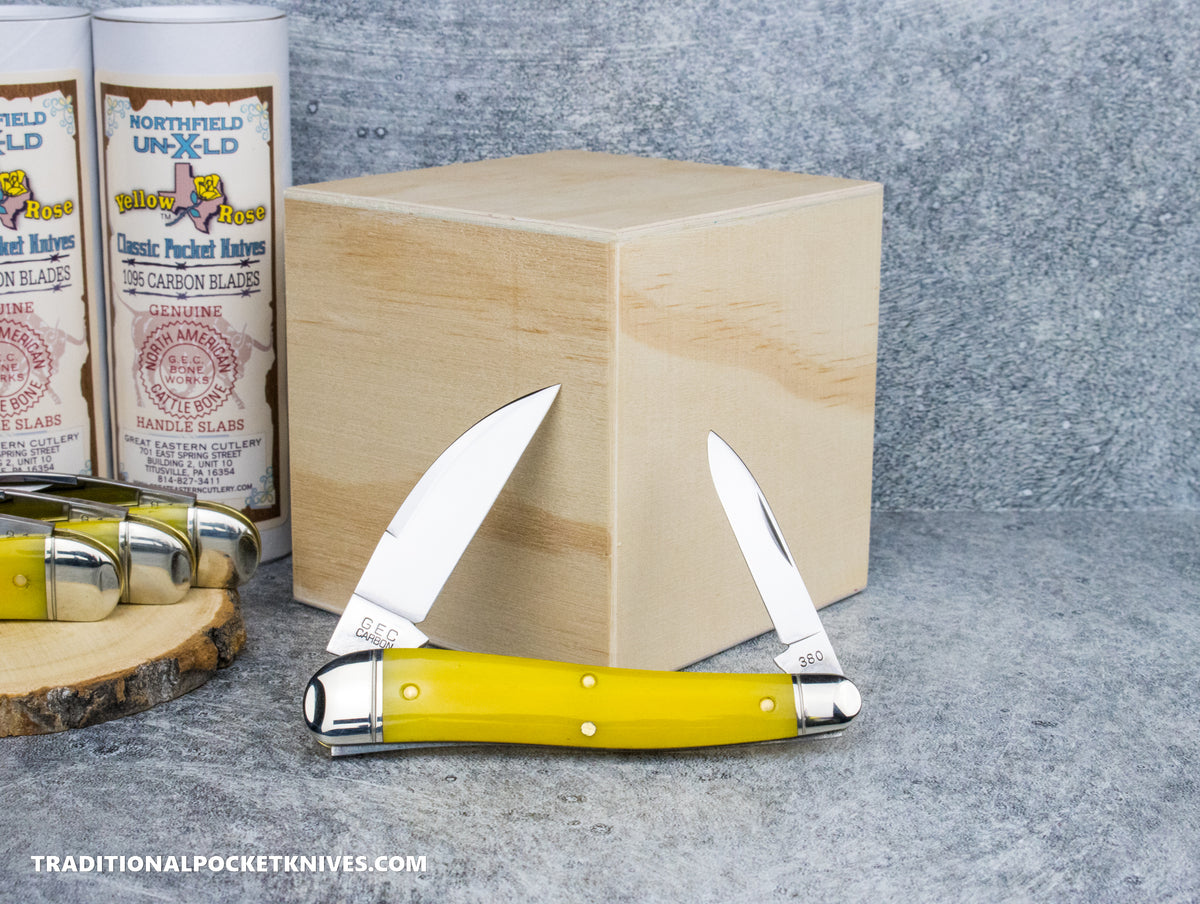 Great Eastern Cutlery #380225 Northfield UNXLD Campfire Whittler Smooth Yellow Rose Bone