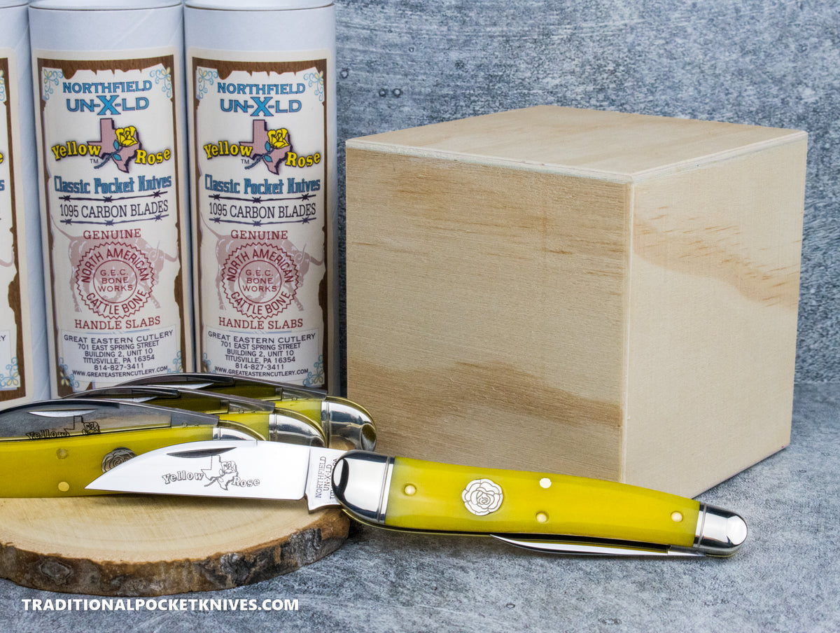 Great Eastern Cutlery #380225 Northfield UNXLD Campfire Whittler Smooth Yellow Rose Bone
