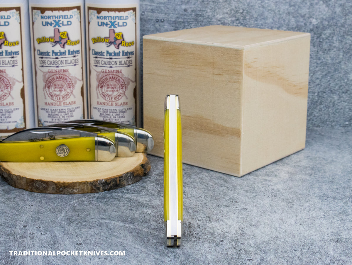 Great Eastern Cutlery #380225 Northfield UNXLD Campfire Whittler Smooth Yellow Rose Bone