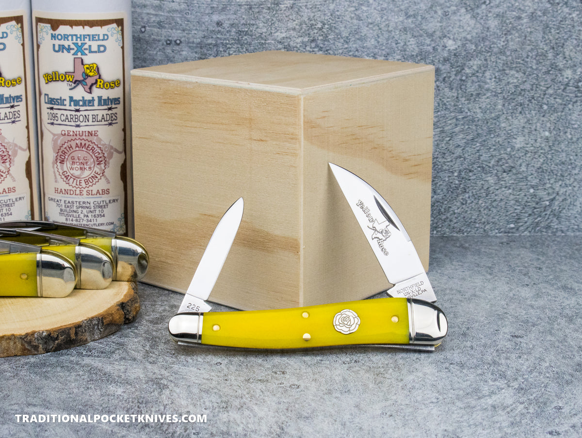 Great Eastern Cutlery #380225 Northfield UNXLD Campfire Whittler Smooth Yellow Rose Bone