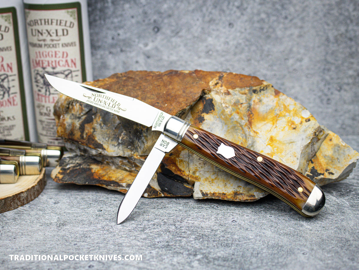 Great Eastern Cutlery #488224 Northfield UNXLD Dogleg Jack Antique Yellow Jigged Bone