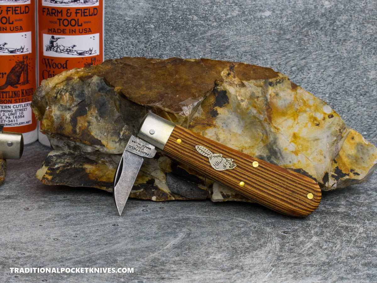 Great Eastern Cutlery #930126S Farm&Field Tool Rustic Whittling Knife Antique Heart Pine Wood