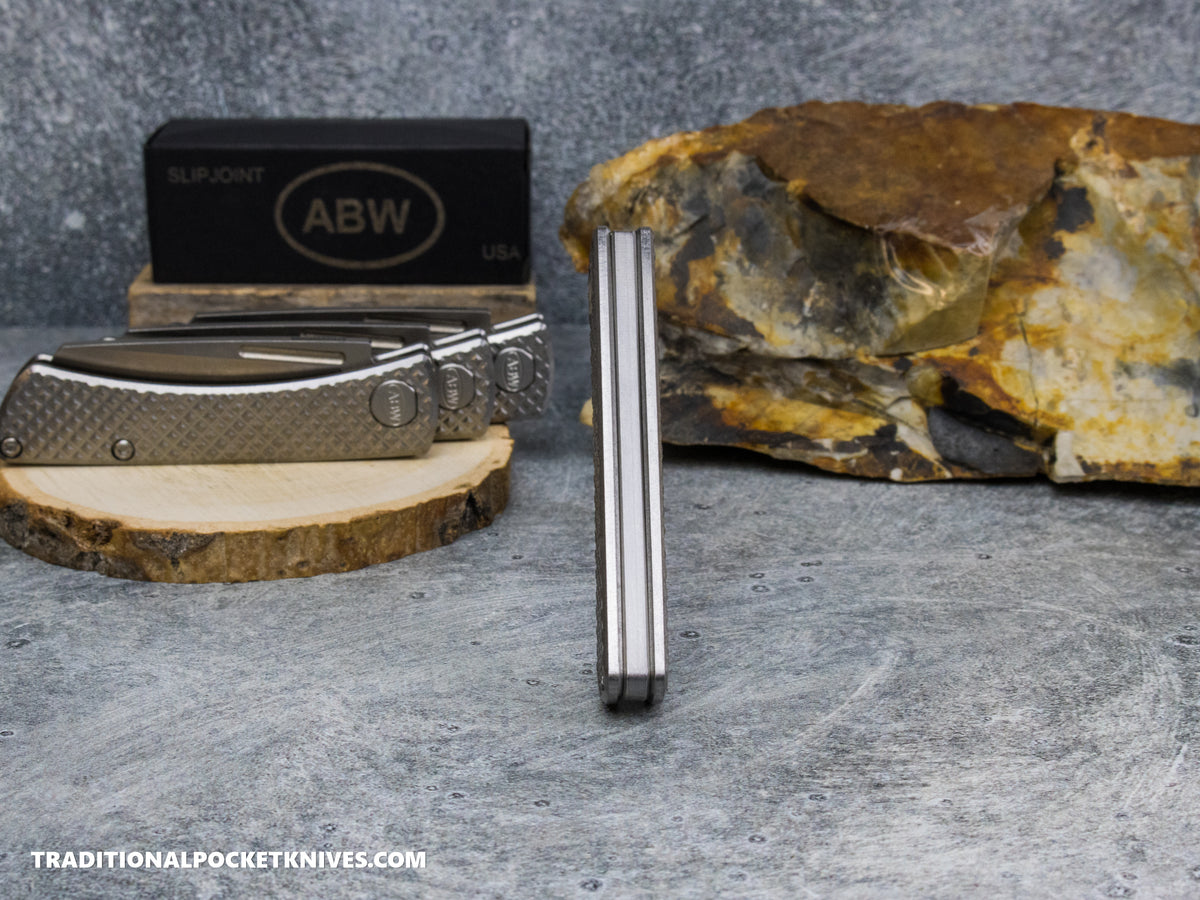 American Blade Works: Slip Joint - Diamond Pattern Titanium Magnacut