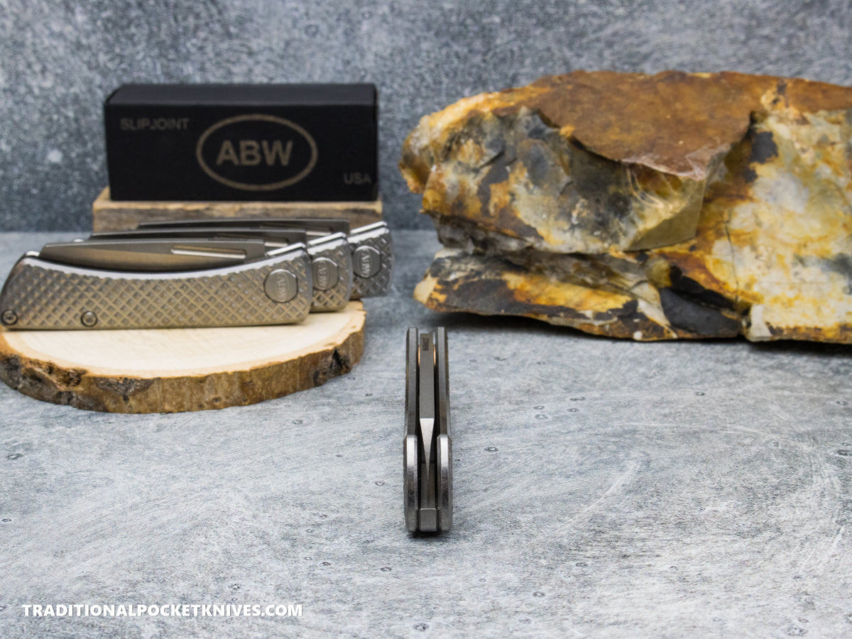 American Blade Works: Slip Joint - Diamond Pattern Titanium Magnacut