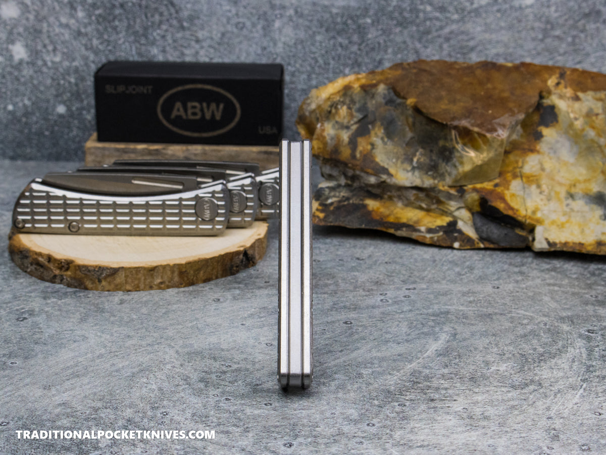 American Blade Works: Slip Joint - Frag Pattern Titanium Magnacut