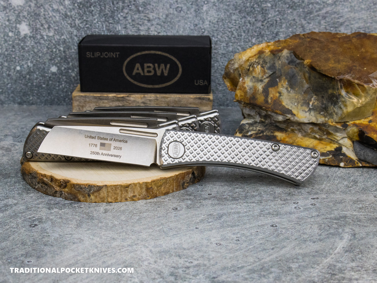American Blade Works: Slip Joint - America 250th Anniversary Diamond Pattern Titanium Magnacut