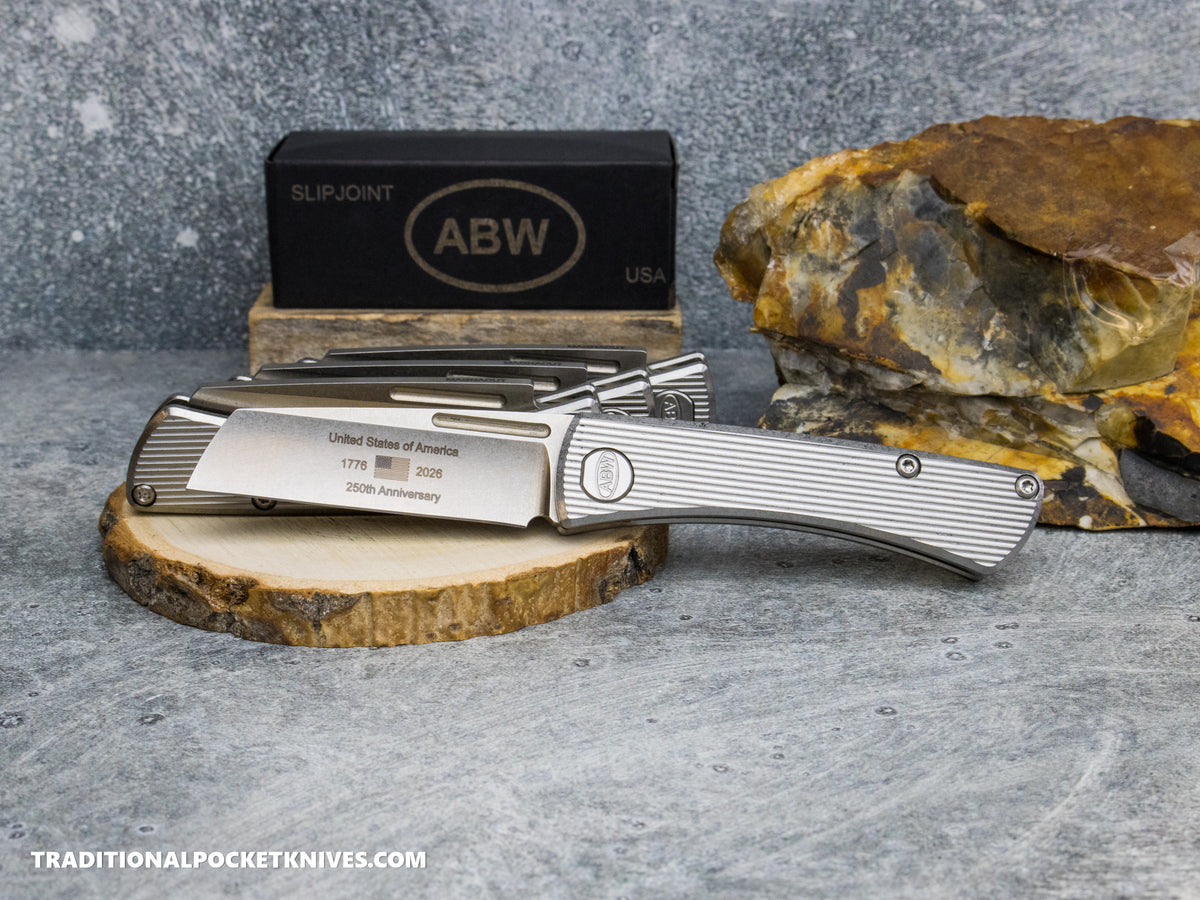 American Blade Works: Slip Joint - America 250th Anniversary Straight Pattern Titanium Magnacut