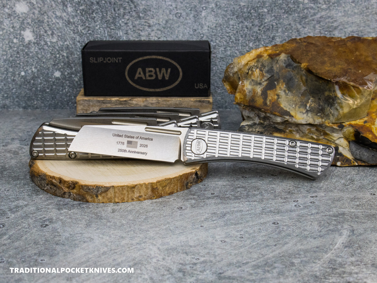 American Blade Works: Slip Joint - America 250th Anniversary Frag Pattern Titanium Magnacut