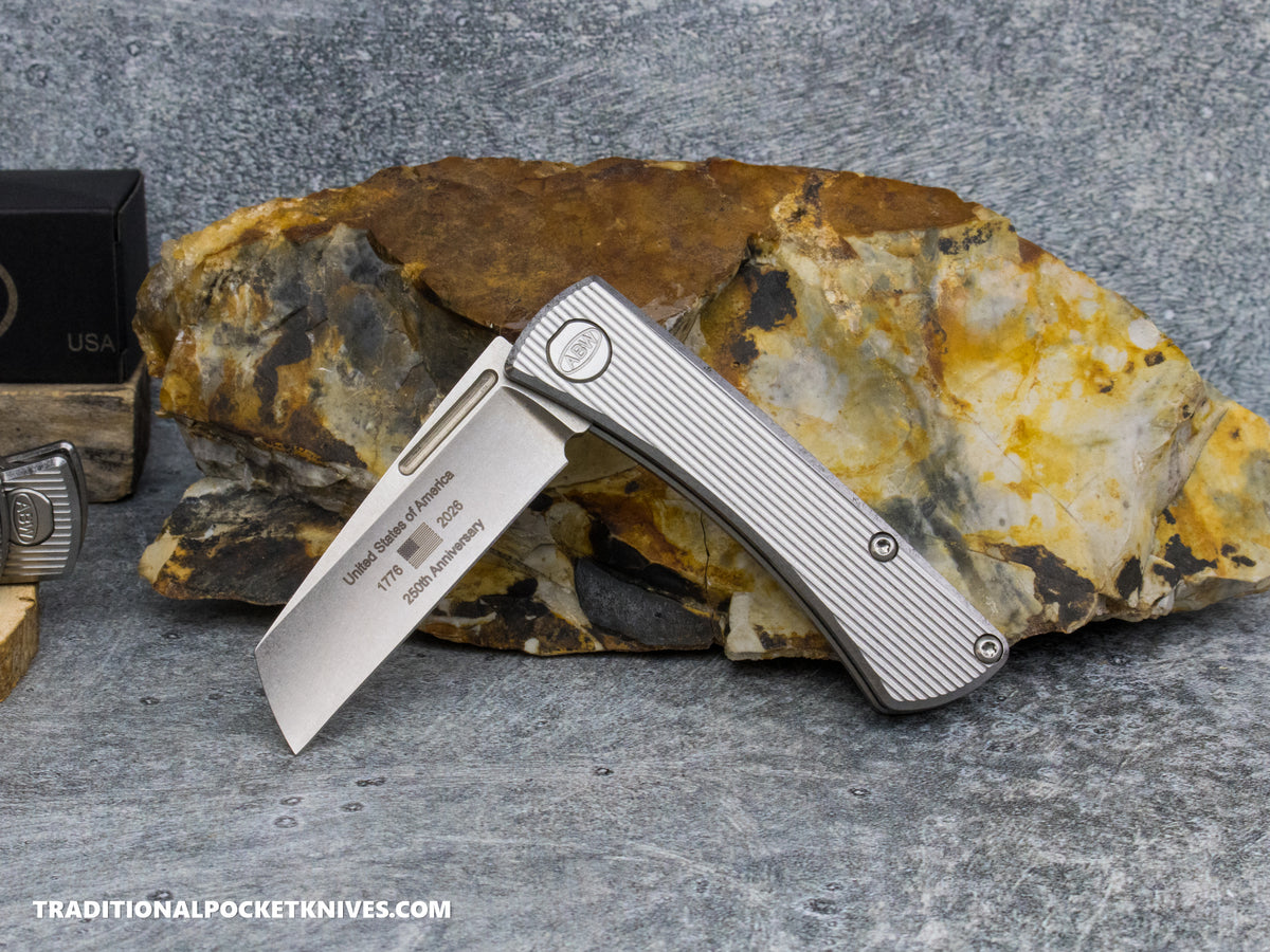 American Blade Works: Slip Joint - America 250th Anniversary Straight Pattern Titanium Magnacut
