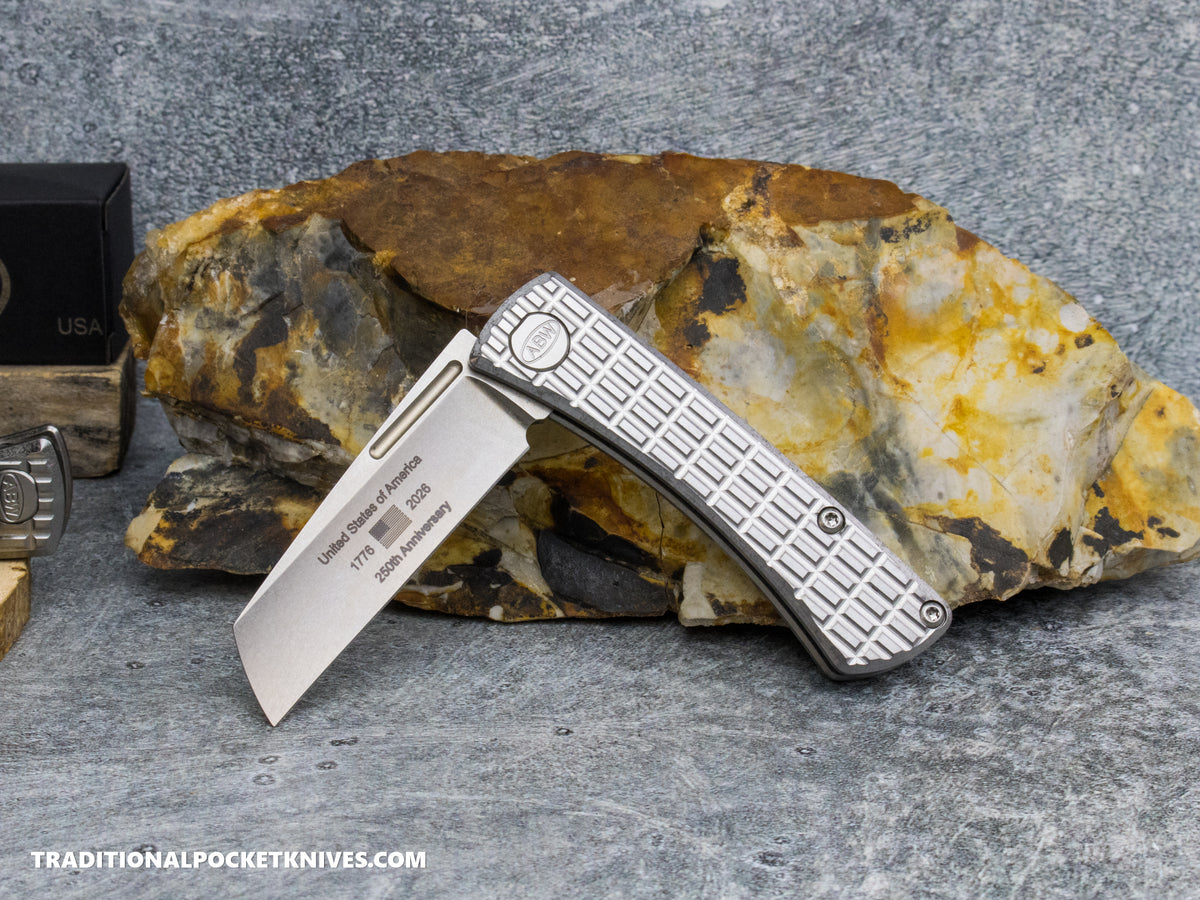 American Blade Works: Slip Joint - America 250th Anniversary Frag Pattern Titanium Magnacut