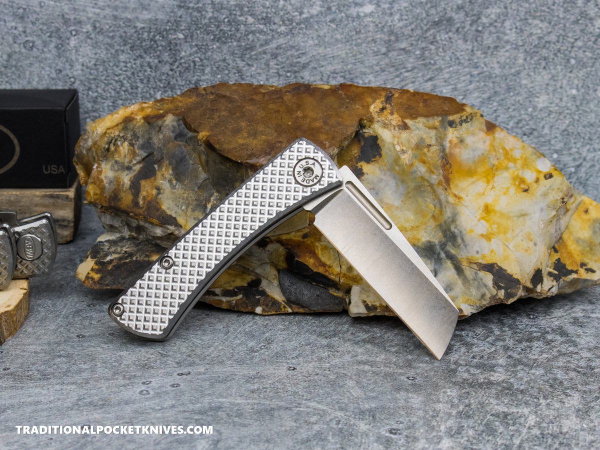 American Blade Works: Slip Joint - Diamond Pattern Titanium Magnacut